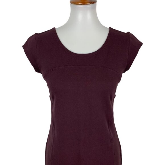 Athleta Illusion Dress Small Maroon Sleeveless Sheath Activewear Work - Picture 2 of 8